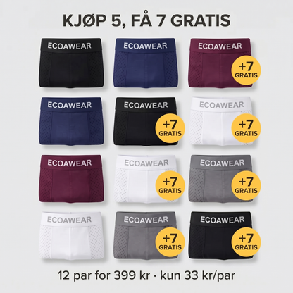 ECOAWEAR® Bambusbokser 5-pakning | Få 7 ekstra GRATIS